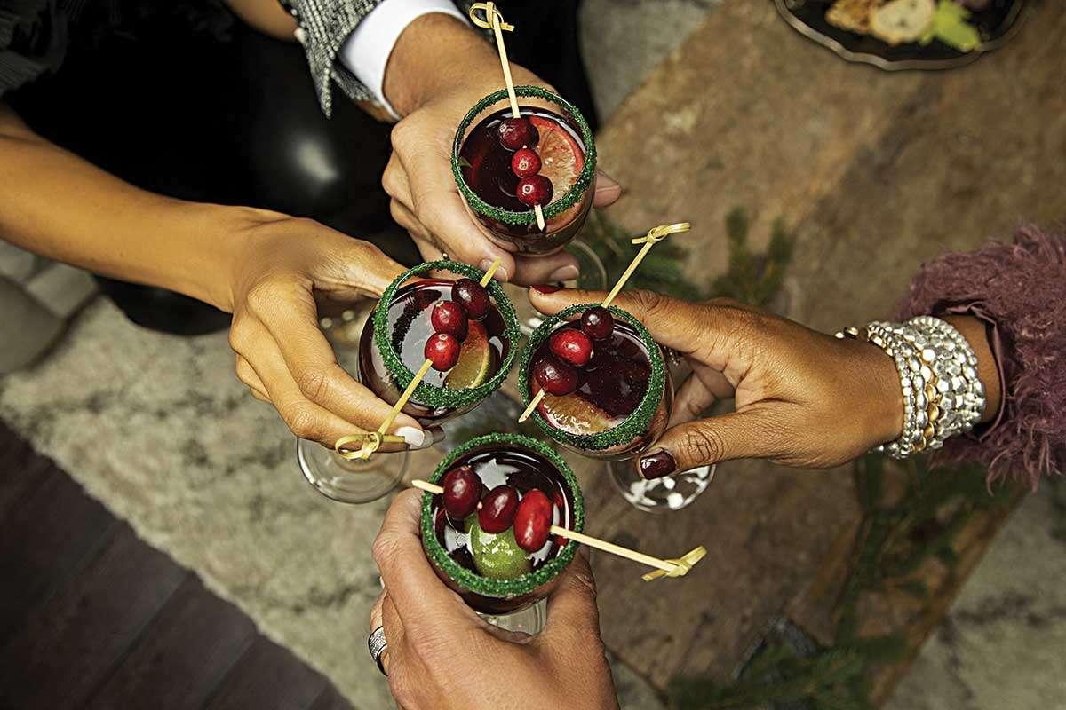 cranberry mimosas