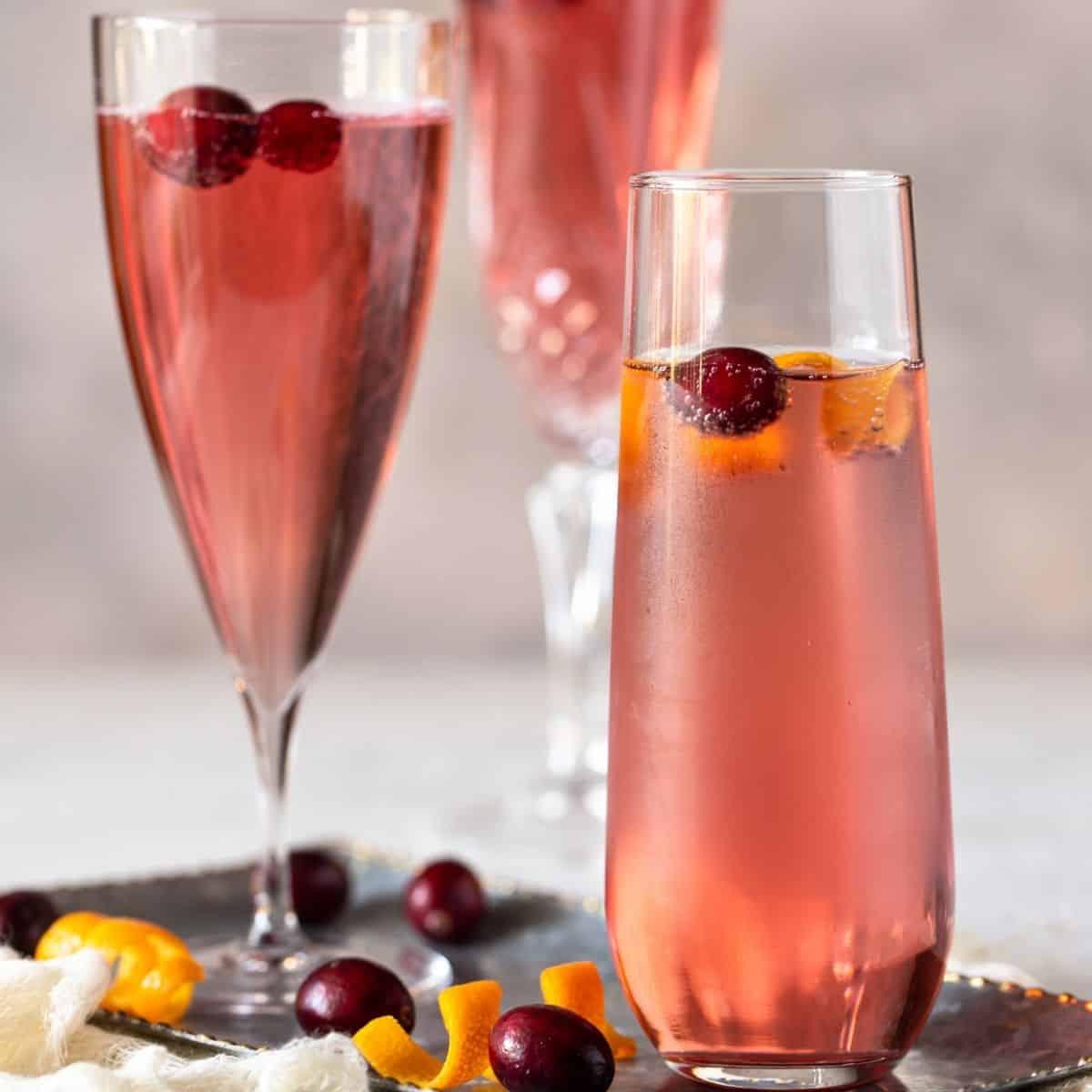 Made with Cheurlin Champagne these Cranberry Mimosa's are a cause for celebration.