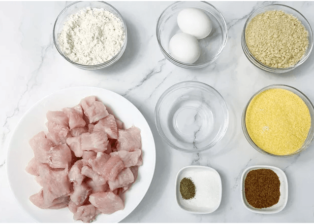 Only 8 ingredients needed for this Over-Fried Catfish Nugget recipe