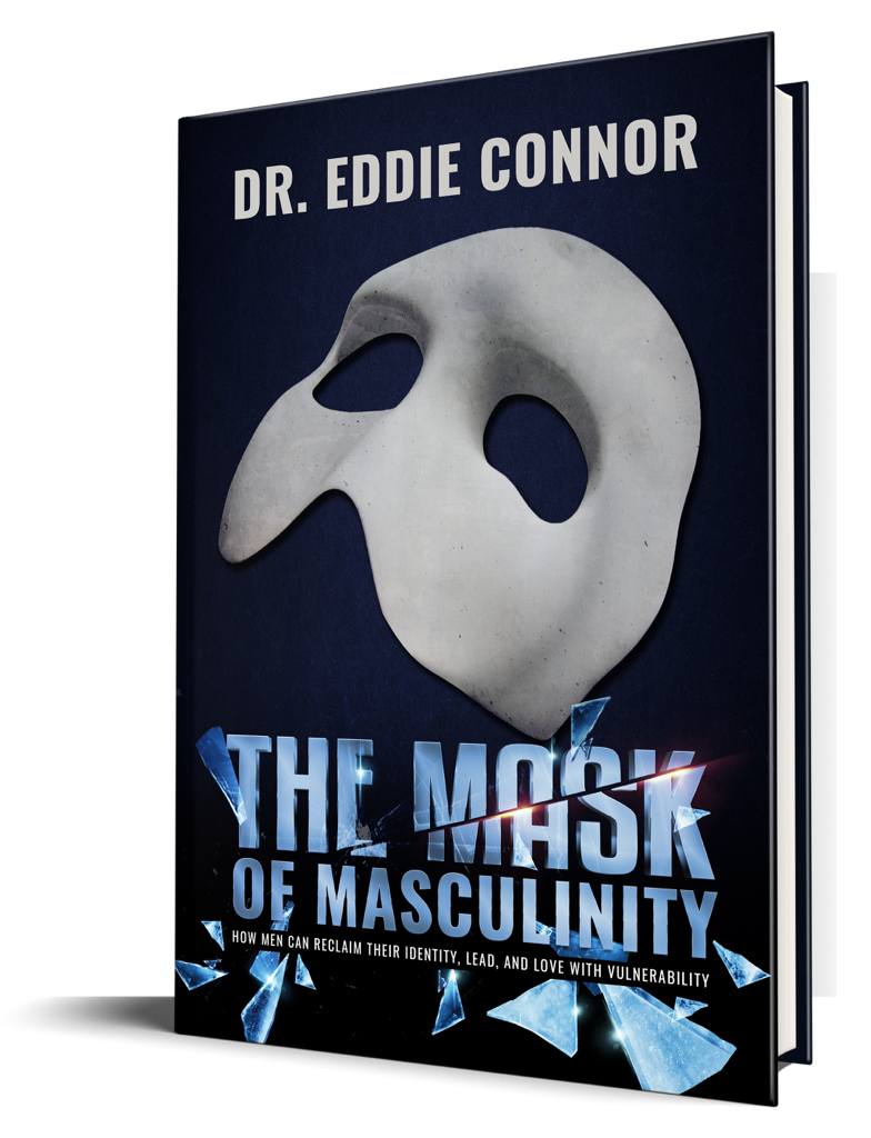 Book cover for "The Mask of Masculinity: How Men can Reclaim Their Indentity, Lead, and Love with Vulnerability"